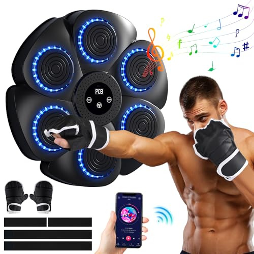 Smart Music Boxing Machine, Bluetooth BoxingMachine Wall Mounted with Boxing Gloves, Boxing Gym Training Equipment, Home Workout BoxingTarget Machine for Home Indoor