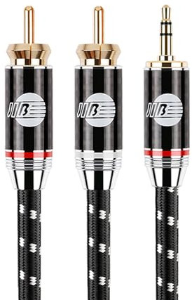 BOAACOUSTIC JIB ljudfil 3,5 mm hane till 2RCA hane S-OCC HIFI kabel auxiliary stereo Y splitter adapter kabel hög renhet koppar försilvrad koppar – 1 m