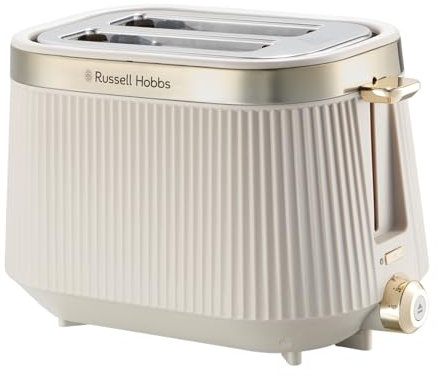 Russell Hobbs 2 Slice Toaster [980W, Frozen/Cancel/Reheat function with Indicator light] Brontë Stone (Extra wide slots, 6 Browning levels, Lift & Look function, Lift high feature) 26761