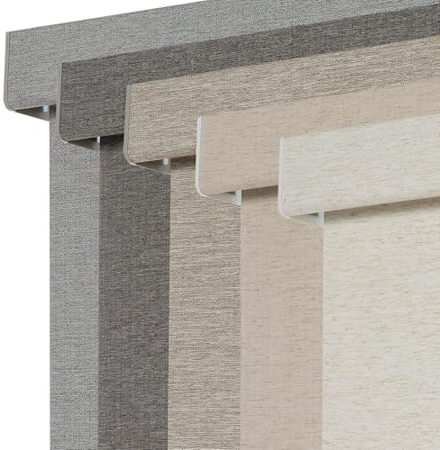 Persilux Blackout Roller Shades for Indoor Window Blinds,Cordless,Linen Fabric,Thermal Insulated Fabric UV Protection Shades for Home,Office,Bedroom,Door,Blackout-Cream,16 W X 64 H