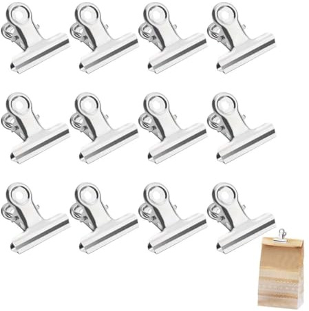 JEYORZY 50 Piezas Clips Oficina,Pinzas Sujeta Manteles,Bulldog Binder Clips,para Etiquetas Bolsas, Alimentos, Tablero de Dibujo, Organizar Documentos, Fotos, Suministros de Oficina