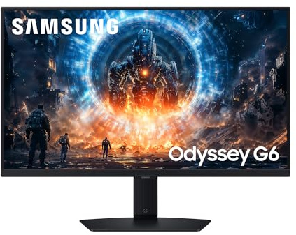 Samsung Monitor Gaming Odyssey G6 (S27FG602EU), Flat, 27'', 2560x1440 (QHD), IPS, 350 Hz, 1 ms, Compatibilità G-Sync, HDMI, Display Port, Ingresso Audio, HAS, Pivot, Flicker Free, Eye Saver Mode