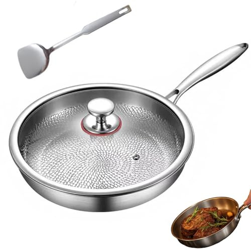 Tovara Titanium Pro-panna, professionella köksredskap av hamrad titan, reptålig non-stick belagd kastrull som är jämnt uppvärmd och diskmaskinstålig (våt lock, 30 cm)