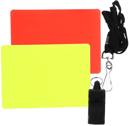 TOYANDONA Set Cartons Jaune et Rouge Arbitre de Football avec Sifflet Professionnel Compact pour Matchs de Football Cartes Visibles et Sifflet Puissant pour Arbitres