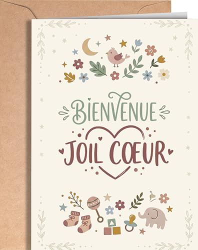 Carte Naissance - Carte Naissance Bébé - Bienvenue Bébé Bienvenue Bébé Garçon, Fille ou Genre Neutre - Félicitations aux Nouveaux Parents Carte - Bapteme, Gender Reveal Cadeau - EU 297