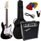 KINDER ELEKTROGITARRE - 3/4 GRÖßE - E GITARRE JUNIOR SCHWARZ - SET - VERSTÄRKER 20 WATT - 3xPLEKTRONS - TASCHE - BAND