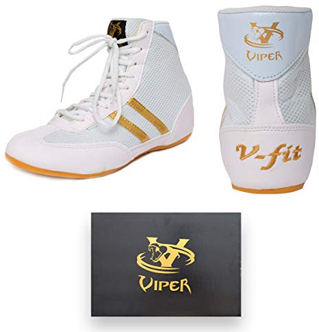 VIPER Mens Kids Boys Children Girls Boxing Boots Boys Boxing Footwear Boxing Shoes (9 UK, White)