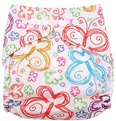 Calico Swim Diaper Baby Infant Snap Absorbent Washable Swimsuit Diaper Reusable Swim Nappy for Baby Toddlers Swimming Lessons, One Size Fit All(A)