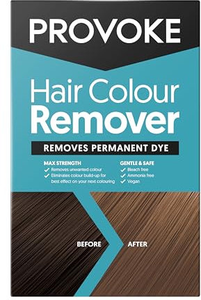 PROVOKE Hair color remover, Max Strength removes permanent hair color, to remove multicolor hair dye; ammonia free and bleach free formulation, white, 1 piece