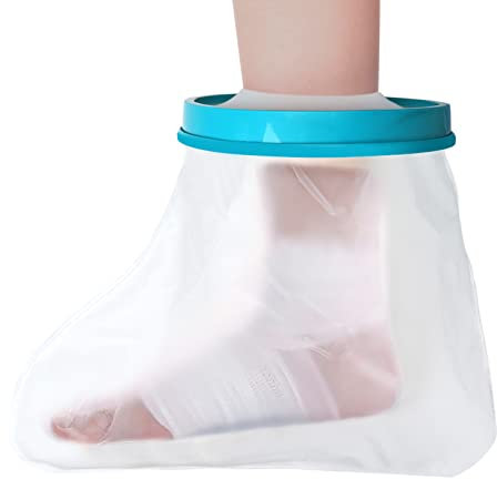Fasola Cast Cover Foot for Shower, Waterproof Plaster Foot Dressing Protector for Toe, Ankle Wound, Burns, Reusable Cast Bag Leg Keep Wounds & Bandage Dry