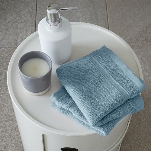 Catherine Lansfield Zero Twist Cotton 30x30 cm Face Cloth Pair Blue