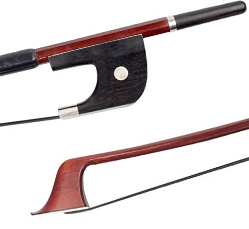 Bogen für Violine 4/4 Kontrabassbogen Fernambuko Ebenholz Frosch Schwarzes Rosshaar Für Violine