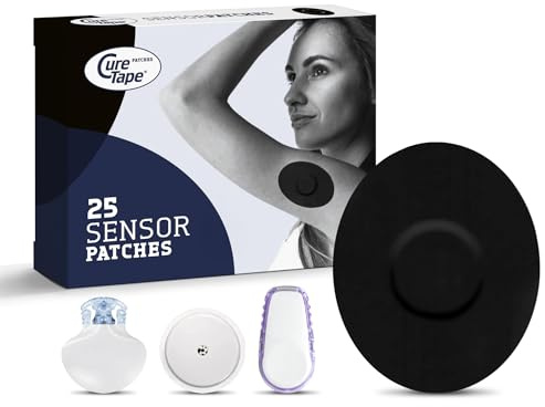 CureTape Patches - Sensor Fixing Plasters - Plasters for Freestyle Libre, Dexcom and Medtronic Guardian Sensors - Sensor Patch - Unique Variants (Black)