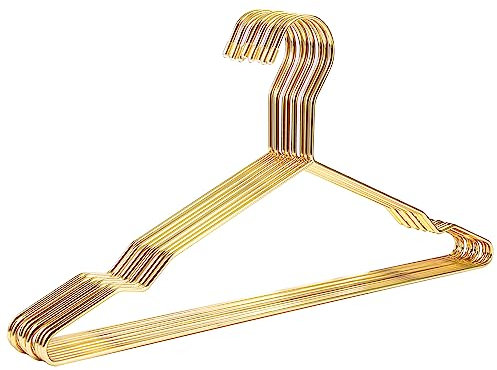 Qualsen Metall Kleiderbügel, Platzsparende Edelstahl Kleiderbügel, Draht für Anzug T-Shirt Hemd Jacke Kleid Hose (42 cm, 10 Stück)