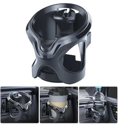 Car Air Vent Cup Holder, Universal Adjustable Car Cup Holder Mount for Vehicles, Secure Max Ø76mm Drinks Holder for Water Bottles, Coffee, Juice Cans | Compatible with Most Cars