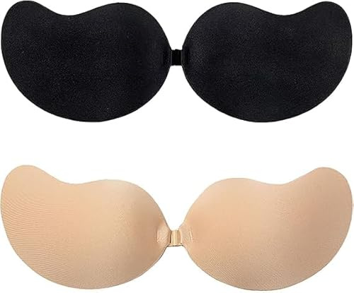 Stycizom Auto-adhésifs Soutien Gorge 2 Paires sans Bretelles Réutilisable Invisible Respirant Push-up