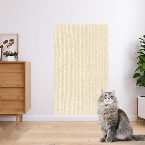 Klösmatta med katt, klösmatta, självhäftande, klösskydd för soffa, katt, gör-det-själv, klösmatta katt för träd, kattvägg, möbler, klösträd och soffskydd, 100 x 30 cm