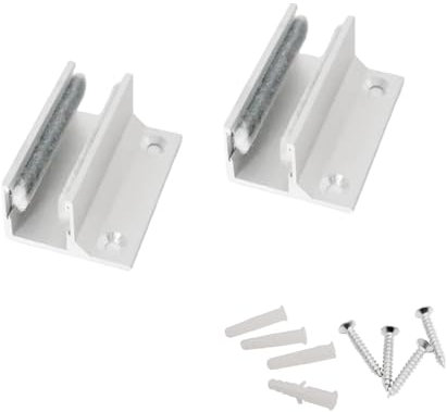 Guide de Sol pour Porte Coulissante en Verre - 2 Pièces, Rouleau de Guidage en Alliage d'Aluminium, Adapté aux Portes en Verre Sans Cadre de 10 à 12 mm d'Épaisseur,Design Élégant avec Finition Brossée