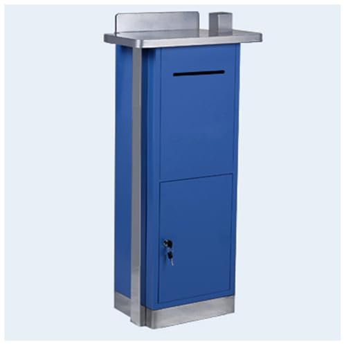 NQNFWCRJ Locking Steel Plate Mailbox Plastic Spraying Process Home Standing Mailboxes Top with Pen Holder Design Outdoor Rainproof Parcel Boxes