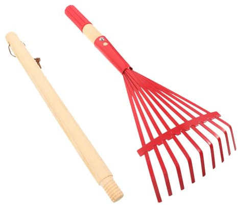 Yardenfun Rastrillo De Jardinería Mango De Madera Desmontable Rastrillo para Nivelar Césped y Esparcir Tierra Herramienta De Jardín para Jardín