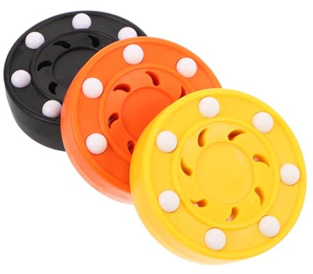 VICASKY 3pcs Roller Hockey Pucks Soft Plastic Street Hockey Balls for Adults and Boys and Girls Training Practice Indoor Outdoor Use