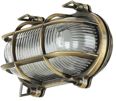 E27 max. 18 W av äkta mässing och glas rustik B20 cm terrass/trädgård 2C42F884CE