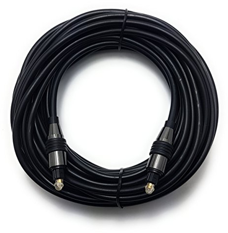 MainCore 10m Long Black Optical TOSLINK Digital Audio Cable Lead (Available in 0.50m, 1m, 1.5m, 2m, 2.5m, 3m, 5m, 10m, 15m, 20m) (10m)