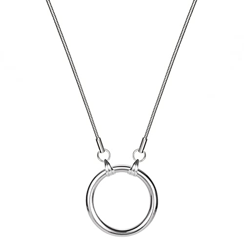 JOJOPANDA Glasses Necklace Eyeglass Holder Ring Chain Cord Sunglasses Strap Stainless Steel Polishing Loop (Snake Chain)