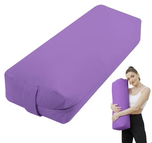 TokSay Yoga Bolster Pillow - Extra Firm & Supportive for Yin, Restorative, and Prenatal Yoga - Soft, Durable, and Machine Washable (Purple)