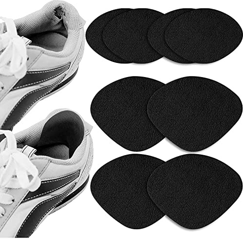 Shoe Hole Repair Patch, 4 Pairs Self-Adhesive Sneaker Heel Repair Patch, Hole in Shoe for Leather Shoes and High Heels (Black)