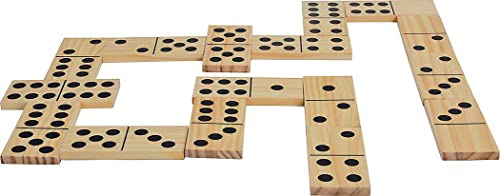 Schildkröt Jumbo Domino, 28 Dominos Grand Format, Bois FSC, 13x6 x1cm, dans Un Sac en Filet avec Cordon de Serrage, 970314