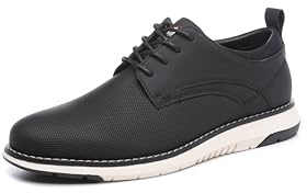 DECARSDZ Mens Dress Shoes Casual Oxford Shoes Business Formal Derby Sneakers Walking Shoe Black