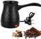 Aohcae 500ML Espressokocher Induktion, Edelstahl Elektrische Kaffeekanne Schwarz Türkischer Kaffeekocher Für Zuhause,Büro,Mocca & Tee,Reisen