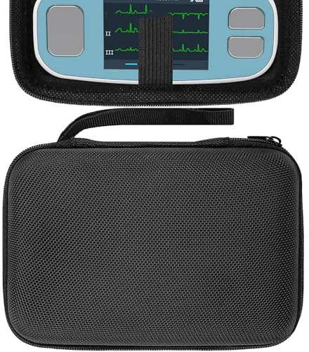 TOCCOOL EVA Heart Rate Monitor Case, Shockproof Travel Pouch Compatible with EMAY 6L / EMAY ECG Monitor, Portable Electrocardiogram Bag for The Elderly and Young People(Black)