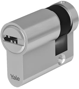 Yale Mezzo Cilindro Europeo di alta sicurezza per serratura YC102KD301004N1 Nichelato, 30/10mm, 4 Chiavi