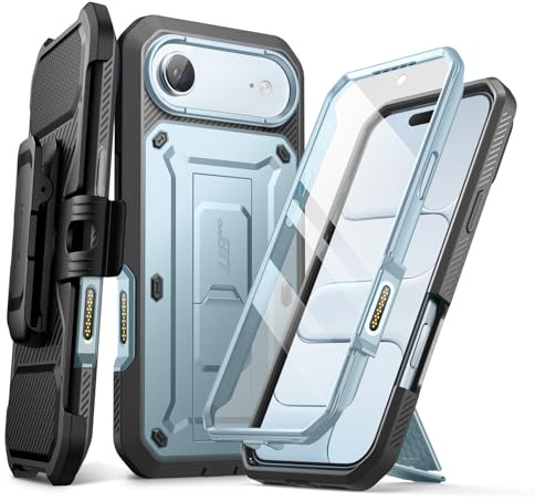 SUPCASE Cover per iPhone Air con Pulsante di Controllo della Fotocamera, [con Supporto e Protezione per lo Schermo] [Protezione di Livello Militare] Cover Resistente a Protezione Totale (Artico)