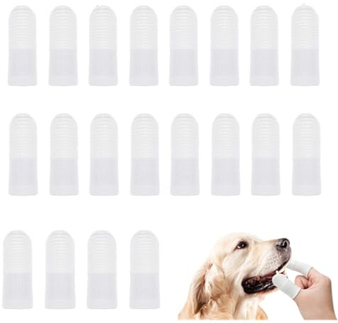 Spazzolino da Dito per Cani,20 Pezzi Spazzolino Per Cani Gatti,Spazzola per Dita in Tessuto,Spazzolini da Denti Morbidi per Gatti E Cani E La Maggior Parte Degli Animale Domestici