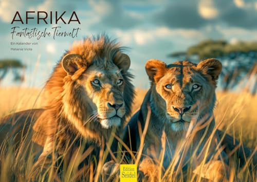 Edition Seidel Calendario Premium África Fantastic Tierwelt 2026 Formato DIN A4 Calendario de Pared Animales Animales Animales Depredador Búfalo Elefante León Gato Grande Tigre Guepardo Melanie Viola