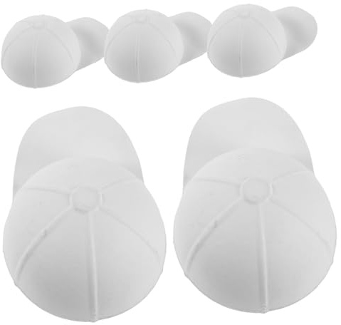 LOORGVEL 5pcs White Paper Baseball Caps for Painting DIY Craft Project Unpainted Sports Ball Hats for Creative Indoor Outdoor Activities