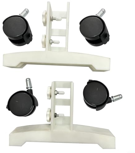 Infrared Heater Adjustable Stand with Wheels, Sturdy Plastic Foot Bracket Secure Support for Infrared Heaters up to 3cm Thick for Home or Office Use(White)
