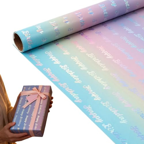 Presentpapper Vimsig Dekoration Till Helger Och Presentutbyten | Tryckt Presentpapper Med Födelsedagstema För Fest Samkväm Skolevenemang Konstprojekt Vänner Vuxna Barn