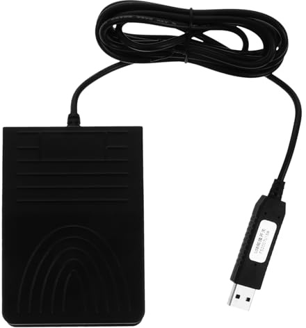 UKCOCO Interrupteur à Pédale USB Noir en Plastique Faible Résistance et Grosse Taille, pour Jouer ou Communication Push-to-talk sur PC