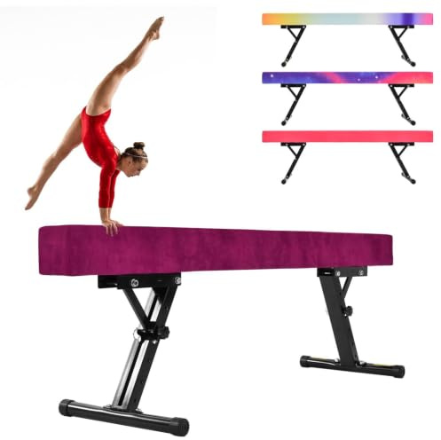 Generisch Viga de gimnasia de 180 cm con 5 niveles de altura (17/38/46/52/56 cm), con núcleo de alta densidad y superficie antideslizante, barra de equilibrio para niños a partir de 3 años, para
