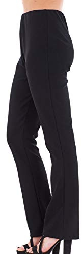 IDEAL ONLINE Ladies Nurse Work Carer Keep Fit Stretch Elasticated Bootleg Trousers in 3 Lengths (8-26) (as8, Numeric, Numeric_10, Regular, Short, Black)