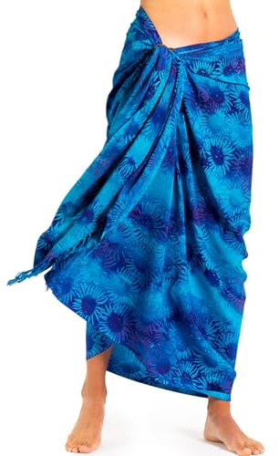 PANASIAM Sarong B110 blue flower, L
