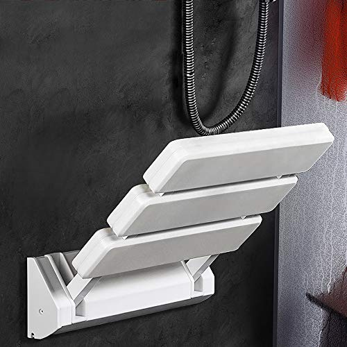Supfine Tabouret de Douche Siege de Douche Chaise de Douche Pliable Charge de 130 kg, Siège de Douche Rabattable pour Personnes Âgées Femmes Enceintes Salle de Bain (33x32x3cm)