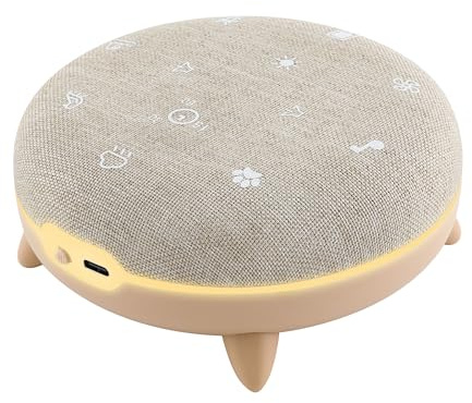 TERRAILLON - ZEN BOX KID, Aide à l'apaisement, Endormissement enfant, Machine à Bruit Blanc avec 7 sons apaisants, Streaming musique via Bluetooth, 8 ambiances lumineuses, prog 15-30-60 min, USB-C