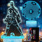 2 Patterns Ronaldo Night Light Set, 16 Colors 3D LED Illusion Lamp With Remote Control and Smart Touch, Champions League Football Gift for Boys, Fans and Kids
