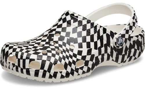 Crocs Classic Graphic Clogs für Erwachsene, Unisex, kariert, 39/40 EU