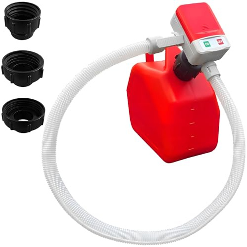 OKSTENCK Automatic Fuel Transfer Pump, Portable Battery Operated Fuel Transfer Pump with Auto Stop Sensor 2.4 GPM, Hose, 3 Tank Adapters for Gasoline, Diesel and Oil, Most Gasoline Tanks Can Be Fitted